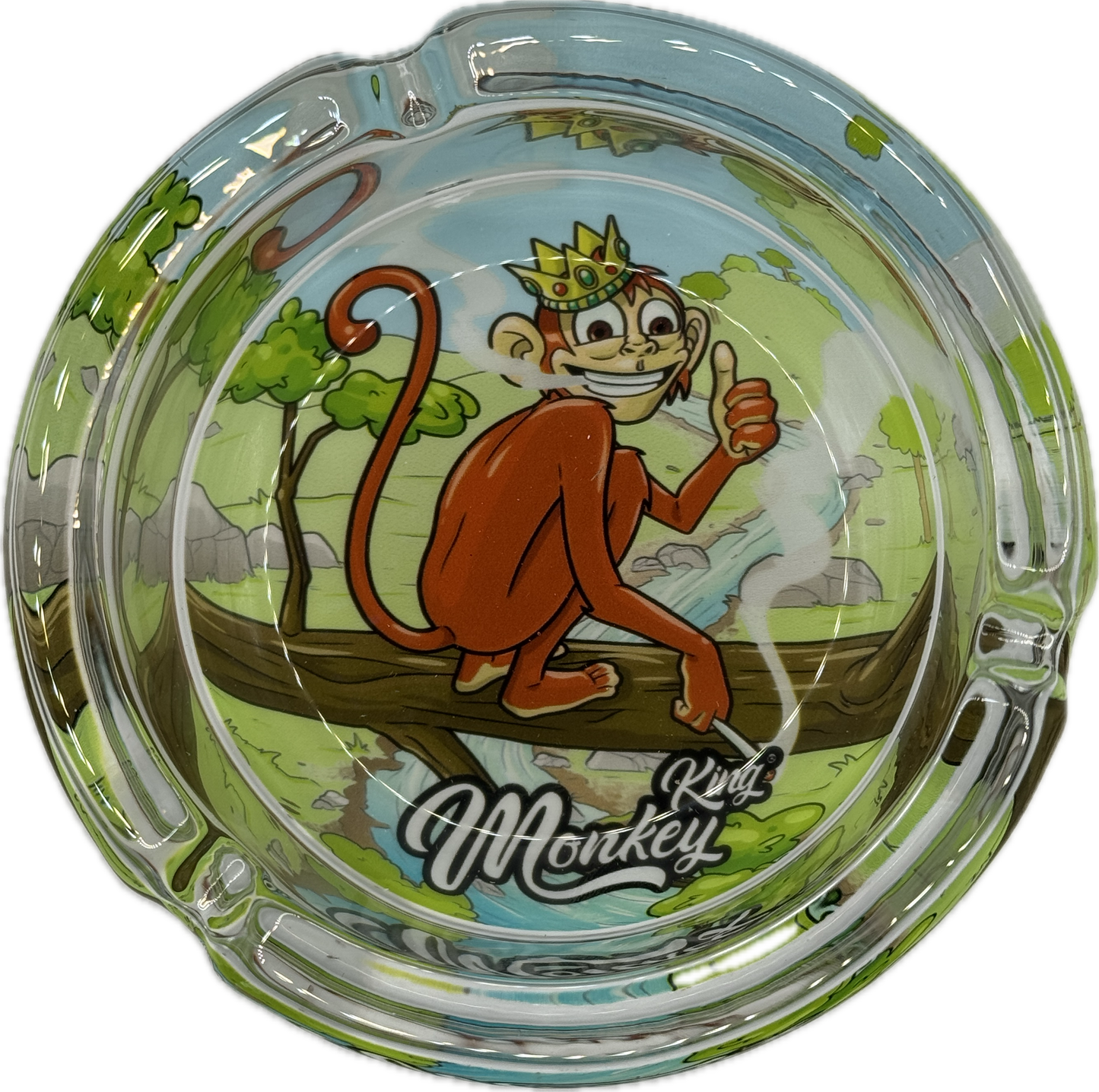 Monkey King Aschenbecher Glas
- Single Monkey Design