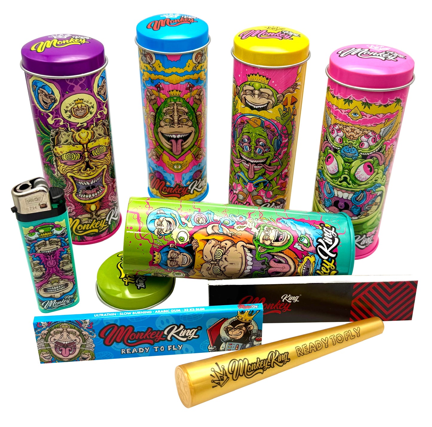 Stashbox Set - Feuerzeug, Cone Tube, Paper & Tips