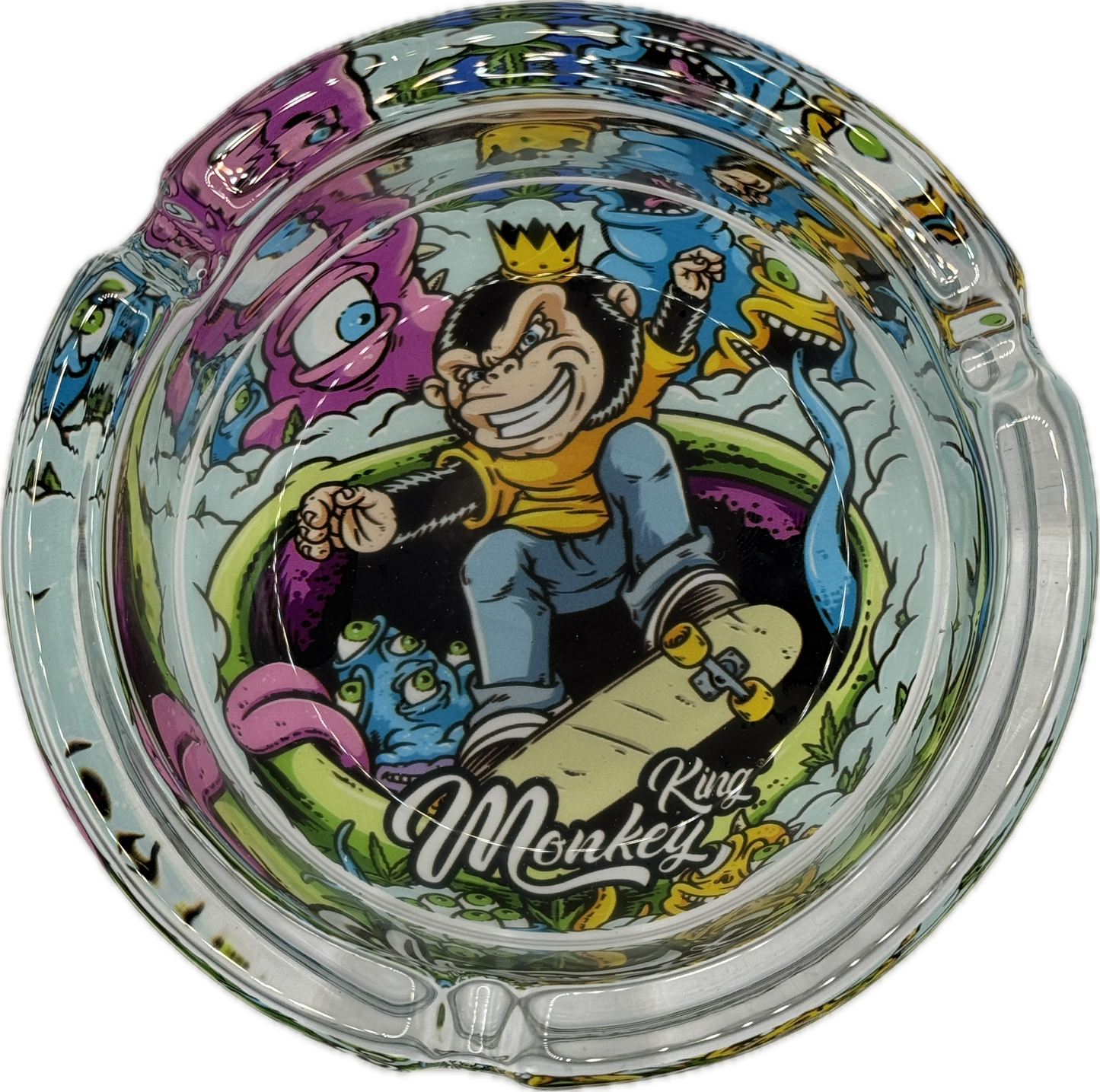 Monkey King Aschenbecher Glas 
 - Single Monkey Design