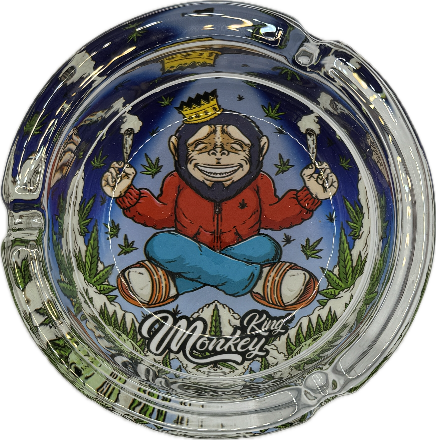 Monkey King Aschenbecher Glas 
 - Single Monkey Design